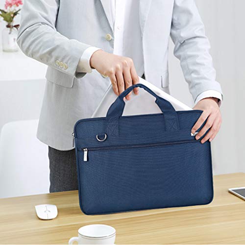 Voova Laptop Bag 13-14 Inch, 360° Protective Laptop Case Sleeve with Shoulder Strap Compatible with Macbook Air 13, MacBook Pro 13/14, Waterproof Computer Bag Slim Briefcase for Men Women, Blue