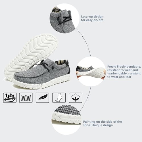 Men's Slip-on Loafers Casual Shoes Lightweight Comfortable Soft Sole Boat Shoes US 7
