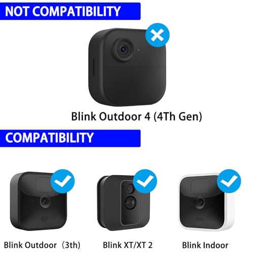 4W Solar Panel Charging Compatible with Blink Outdoor(3rd Gen)/xt xt2 Camera, with 13.1ft Waterproof Charging Cable, IP65 Weatherproof,Includes Secure Wall Mount(1-Pack)