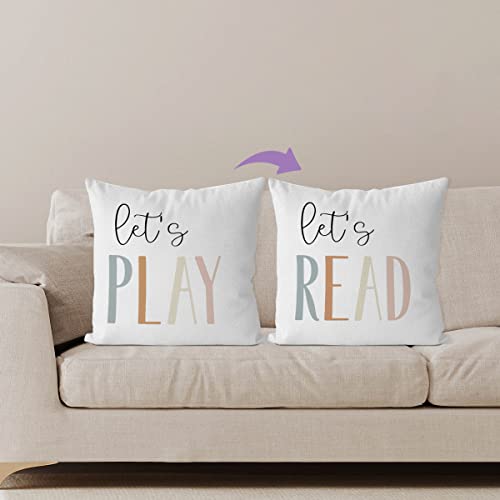 IWXYI Lets Play Pillow Cover,Kids Pillow Covers 18x18,Kids Throw Pillow Covers for Couch Kids Bedroom,Boho Home Decor,Kids Decorative Pillow Cases