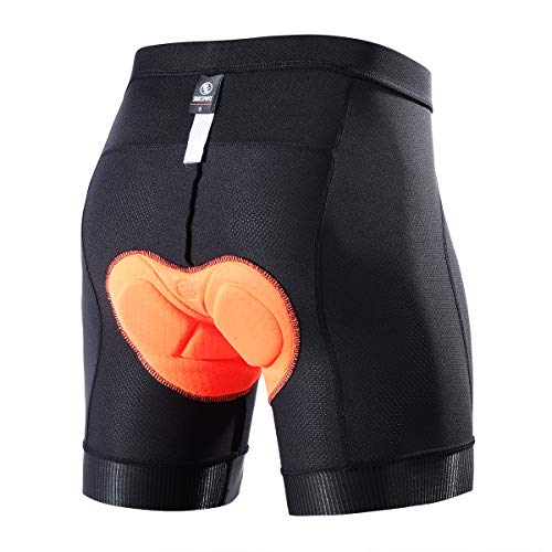 Souke Sports Men's Cycling Underwear Shorts 4D Padded Bike Bicycle MTB Liner Shorts with Anti-Slip Leg Grips Black