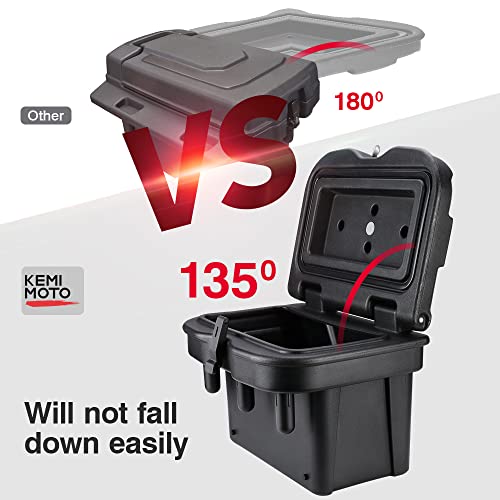 KEMIMOTO UTV Bed Storage Box 5.5GAL Compatible with Polaris Ranger 1000/XP 900 570 500 General 1000 4 2016 2017 2018 2019 2020 2021 2022 2023 2024 2025, Low-Density Polyethylene Cargo Storage Box