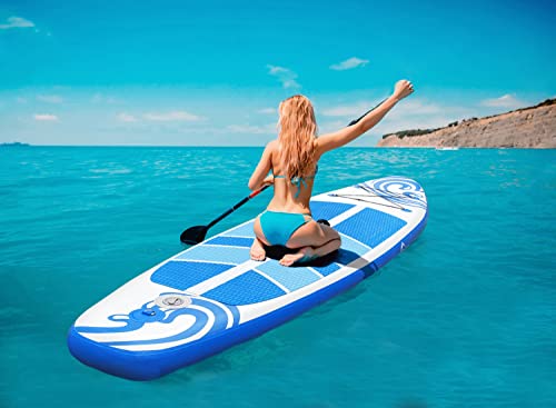 Peakpath Inflatable Stand Up Paddle Board (6''Thick) with Premium SUP Accessories&Bag,Bottom Fin for Paddling,Surf Control,Non-Slip Deck,Leash,Paddle and Two-way Hand Pump| Youth & Adult Standing Boat