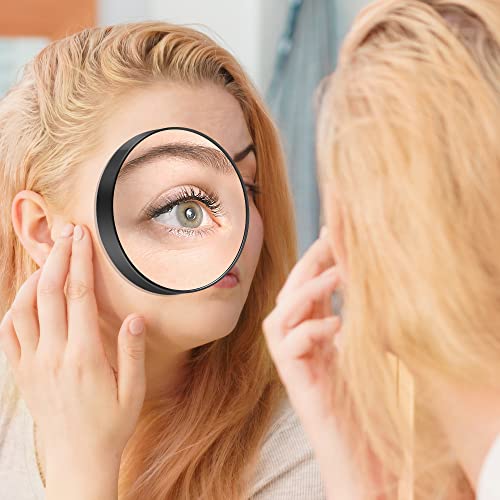 MIYADIVA 20X Magnifying Mirror, 20X Magnifying Mirror Suction Cup and Tweezers, As a Mganifying Makeup Mirror, Pocket Mirror Set for Eyes Makeup 3.5 Inches