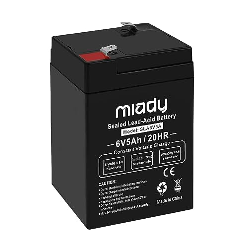 Miady 6V 5Ah Rechargeable Sealed Lead Acid Battery(1 Pack)