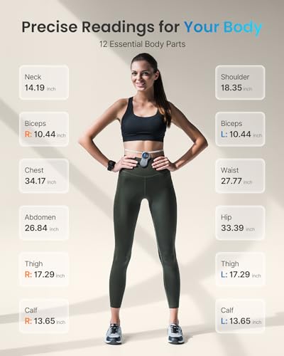 RENPHO Tape Measure, Smart Body Measuring Tape Weight Loss, Body Measurement Tape with Large Display for Fitness Shape, Measure Circumference Length, 60in /150cm