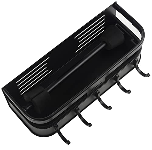 Magnetic Griddle Grill Caddy Organizer No-Installation - Durable Aluminum BBQ Storage for Outdoor Blackstone Grills with Side Shelves, with Paper Towel Holder