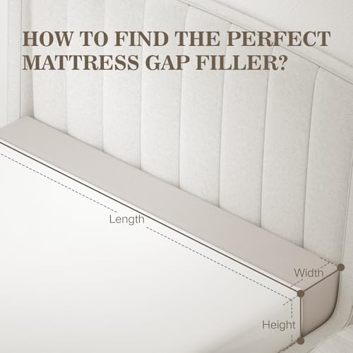 Deepshark Bed Gap Filler for Queen Mattress, High-Density 45D Sponge, Removable and Washable Cover, Mattress Extender Filler for Headboard Gap, Bed Space Crack, Wall(60"×6"×6", Queen)