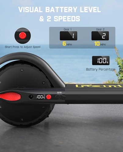 FanttikRide C9 Electric Scooter for Kids 3.9 ft - 5.2 ft, 6/10MPH, 5 Miles Range, LED Display, Adjustable Height, Foldable, Rubber Wheels, Lightweight, Scooter for Kids up to 132 lbs (Black)