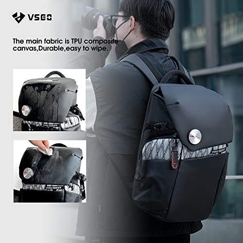 VSGO Camera Backpack Waterproof,15.6 inch Laptop Compartment with Rain Cover, Compatible for Sony Canon Nikon Camera, DJI Stabilizers, Lens Tripod Accessories 20L