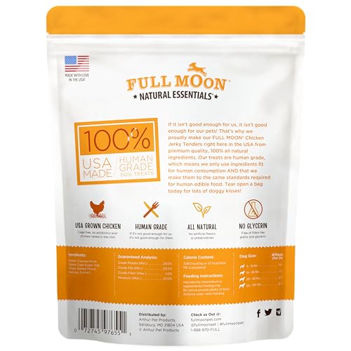 Full Moon Chicken Jerky Tenders Healthy All Natural Dog Treats Human Grade Made in USA 26 oz