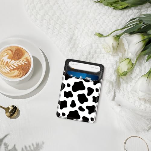 Yiyahu Self Adhesive Card Holders for Back of Phone, Leather RFID Phone Wallet Pockets Stick On, Credit Card Holders Sleeve for Phone Case Compatible with Most of Smartphones, White Flower