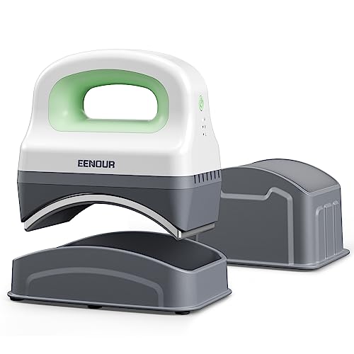 EENOUR Hat Press Machine, Mini Heat Press for Caps with 3 Heating Levels & Auto-Off, Handheld Cap Easy Press with 3"×5.5" Arched Heating Plate for 6-8 Hat Size, 19-26 Girth