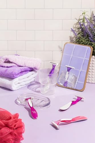 BIC Soleil Smooth Scented Women’s Disposable Razor, 3 Blades with a Moisture Strip For a Silky Shave, Assorted, 4 Piece Razor Set