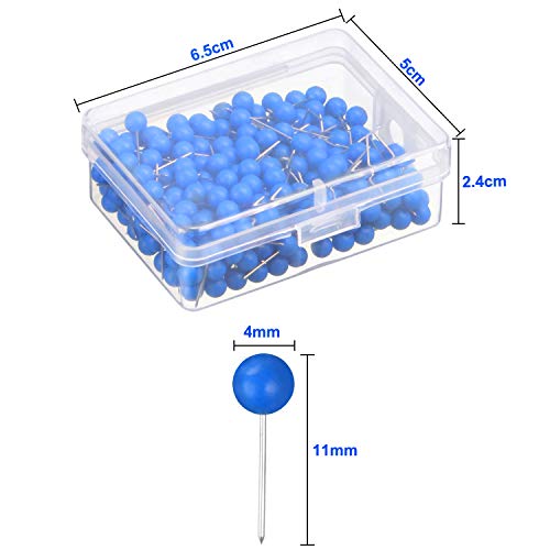 500 Pack Map Push Pins Map Tacks Small Size (Blue, 1/8 Inch)