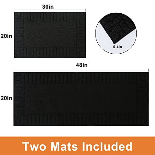 BEQHAUSE-Kitchen-Rugs-and-Mats Non Slip Kitchen Mats for Floor Absorbent Kitchen Rugs Machine Washable Kitchen Floor Mat,Black 20”x30”