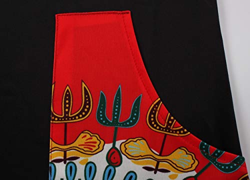 Women's Bodycon Dashiki African Midi Dresses Bohemian Vintage Club Dress with Pocket