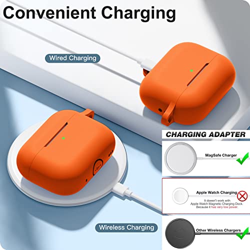 SNBLK Case, Silicone Protective Cover Skin with Keychain Compatible with Apple AirPods Pro 2nd/1st Generation(2022 /2019) Case, Front LED Visible, Sky Blue