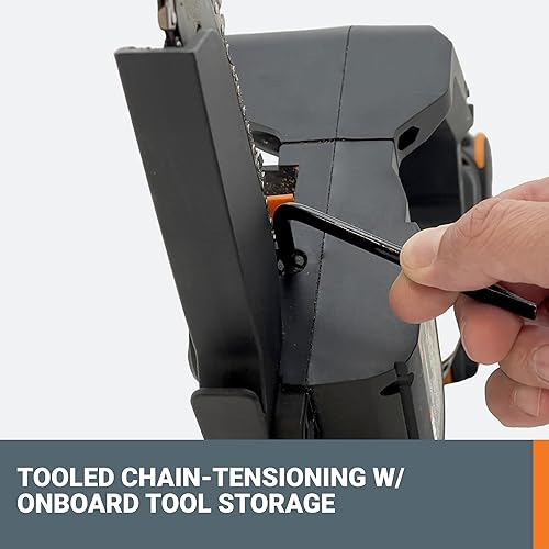 Worx 20V 5" Mini Cordless Chainsaw, 3.9 lbs, 22 ft/s Chain Speed, Power Share Battery, Upper & Hand Guard WG324 - Battery & Charger Included