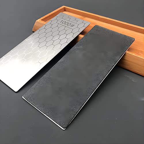 4Pcs Diamond Knife Sharpening Stones and 1PCS Stropping Leather Strop Set, TIWEIO Diamond Whetstones with a Non-Slip Base Knife Sharpener Honing Stone for Kitchen Outdoor, 400#600#1000#1200 Grit