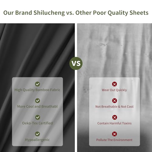 Shilucheng King Size Bed Sheets Set Microfiber 1800 Thread Count Percale Super Soft and Comforterble 16 Inch Deep Pockets - 4 Piece (King,Coral)
