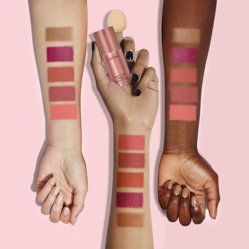 Multi-Use Makeup Cream Blush Stick, Unidollss 3-in-1 Buildable Blush Stick for Cheeks, Eyes, and Lips, Hydrating formula, All day wear, Easy Application with Thumb Puff Included (04 FLIRT)
