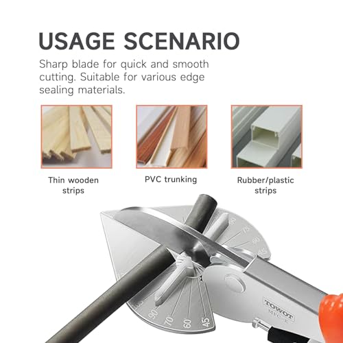 TOWOT Multi Angle Miter Shears, Angle Cutter Adjustable At 45 To 135 Degree With Safety Lock Miter Shears for Crafting, Plastic, PVC & Molding Trim, Angle Cutting Tool Including 2 Spare Blades