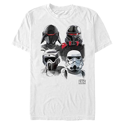 Star Wars Big & Tall Jedi Fallen Fourth Order Men's Tops Short Sleeve Tee Shirt, White, Large