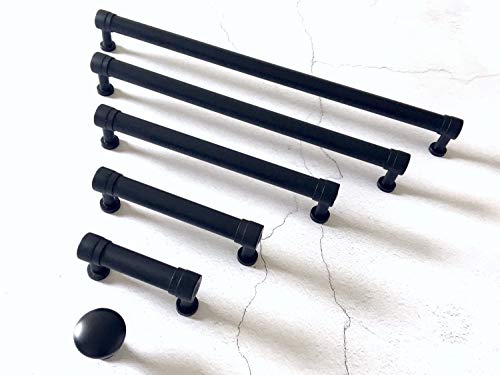 LynnsGraceland 8" C-C (8 inch Centers) Matte Black Cabinet Pull Handle Knob Drawer Pull Handle Dresser Pulls Kitchen Handles Hardware 203 mm Centers