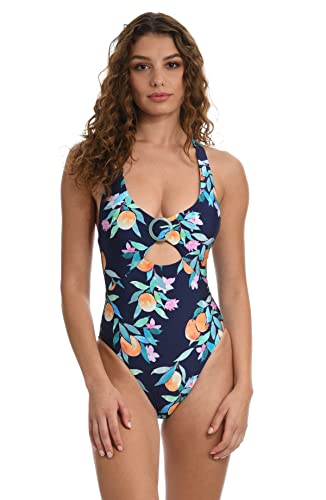 Sunshine 79 Women's Standard Over The Shoulder Keyhole One Piece Swimsuit, Multi//Polynesia Tropics, 2