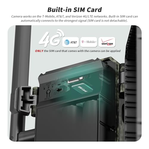 SEHMUA 4G LTE Cellular Trail Cameras 3rd Gen with Live Streaming, Game Camera Built-in SIM Card with Motion Activated 0.2s Trigger Time Solar Trail Camera IP66 Waterproof