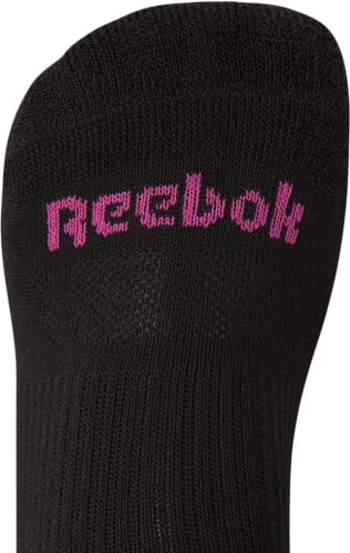 Reebok Girls' Low Cut Performance Socks - 12 Pack Cushion Comfort No Show - Breathable Active for Girls (4-10), Size Medium, All Black