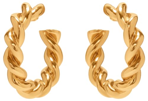 Oscar de la Renta, Large Rope Hoop Earrings, Gold