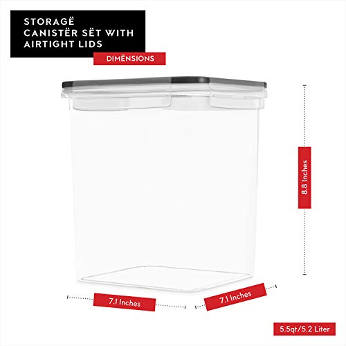 Airtight Food Storage Containers Set of 4 - Pasta storage Containers for Pantry Organization and Storage, BPA Free Spaghetti Container, Air Tight House Kitchen Storage Containers With Lids