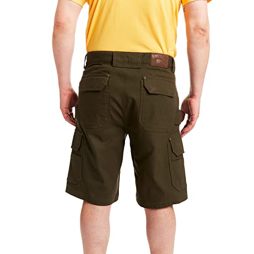 Smith's Workwear Men's Stretch Cargo Utility Short, Black Olive, 32