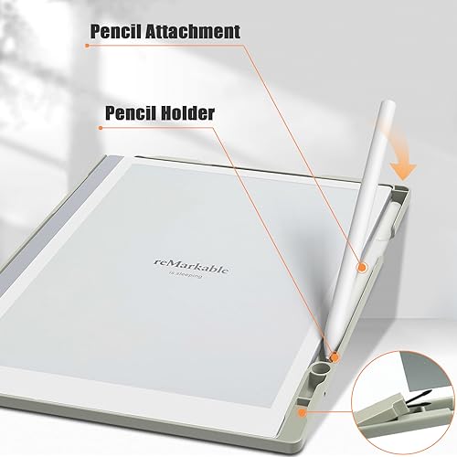E NET-CASE Case for Remarkable 2 Tablet 10.3 inch, Slim Lightweight Folio Design, Cover for Remarkable 2 Digital Paper with Pencil Holder (Gray)