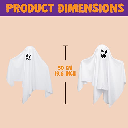 JOYIN 7 Pcs Halloween Ghost Decorations Outdoor, 19.6” Hanging White Ghost Decor, Spooky Flying Ghost for Halloween Tree Front Yard Patio Lawn Garden Party Décor and Holiday Decorations