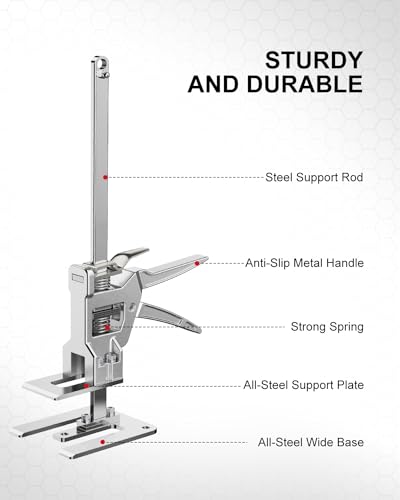 Kolvoii Labor Saving Arm Jack, 2 Pack Stainless Steel Furniture Jack Lifter, Multi-Function Height Adjustment Lifting Device Arm Jack with Controlled Lowering Device