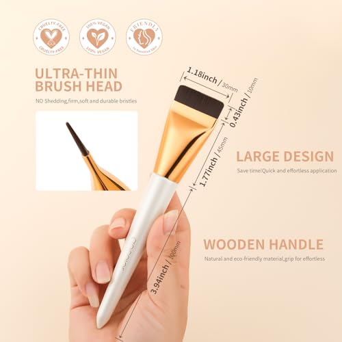 docolor Flat Foundation Brush for Liquid Makeup,Ultra Thin Liquid Foundation Brush Premium Makeup Face Brush for Blending, Cream, Thin Foundation Brush Makeup Tool Face Foundation Flat Brush