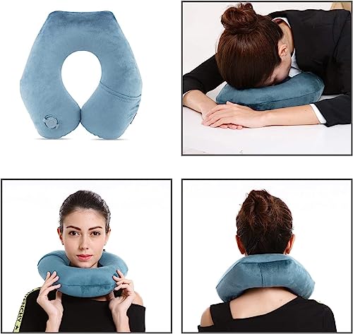 Keemall Car Neck Pillow, Soft Headrest Inflatable Car Pillow for Driving Seat with Adjustable Strap, Comfortable Ergonomic Design Neck Support and Breathable Washable Cover (Black 1 Pack)