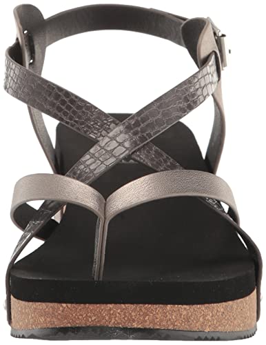 VOLATILE Women's Engie Multi Strap Thong Sandal, Charcoal, 6M