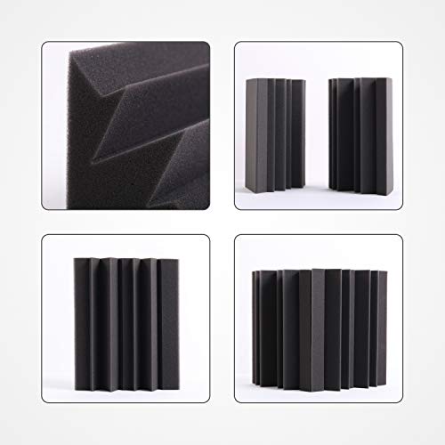 24 Pack Sound Proof Foam Panels for Wall,Self Adhesive Acoustic Panels,12" X 12" X 1.2" Egg Crate Soundproof Wall Panels for Studio,Room Acoustic Treatment Foam,Sound Absorbing Foam Black
