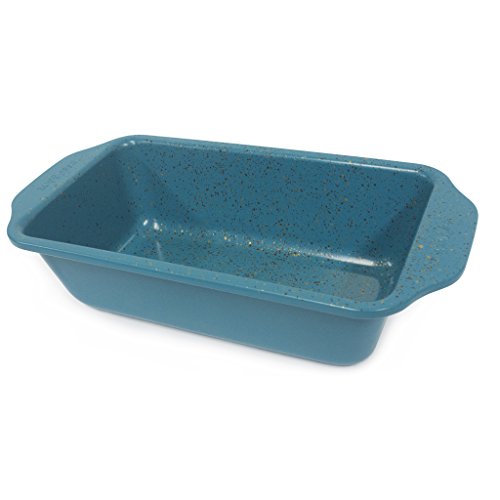 casaWare Loaf Pan 9 x 5-Inch Ceramic Coated Non-Stick, Blue Granite, standard
