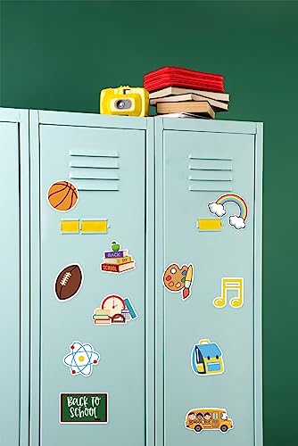 56 Pieces Back to School Cutouts Bulletin Board Decoration, First Day of School Cutouts Colorful Apple School Bus Cardboard Craft Rainbow Cut-Outs for School Classroom Kindergarten Party Supplies