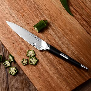 linoroso Paring Knife Fruit Knife Ultra Sharp Small Kitchen Knife- 4.5 inch Precision Forged German High-Carbon Stainless Steel Peeling Knife with Exquisite in-Drawer Knife Block - MAKO Series