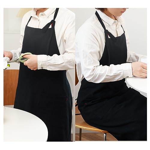 Uteynee 2 Pack 100% Cotton Aprons for Women with Pockets Kitchen Garden Cooking (10 Colors)