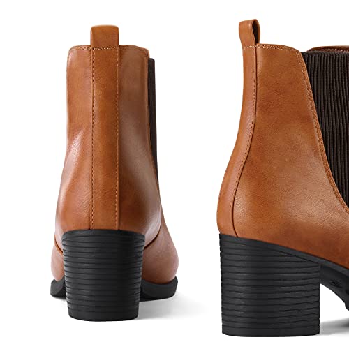 COASIS Women's Chelsea Boots Chunky Block Heel Slip On Ankle Booties with Elastic Sided