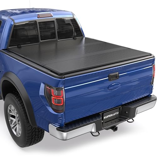 KUIPERAUTO Fiberglass Tri Hard Truck Bed Compatible for 2004-2008 Ford F150 Styleside (Not for Flareside) 6.5 FT Bed On Top 76.3 inch Tonneau Cover