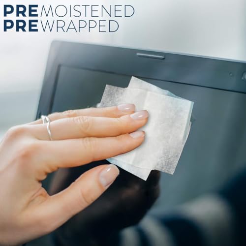 Care Touch Lens Wipes for Eyeglasses | Individually Wrapped Eye Glasses Wipes | 100 Pre-Moistened Lens Cleaning Eyeglass Wipes