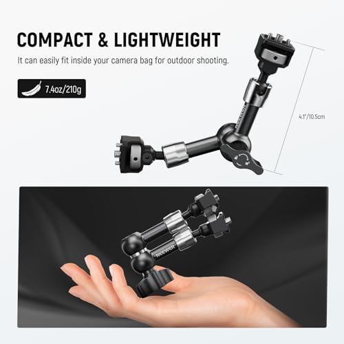 NEEWER 7" Articulating Magic Arm with 360° Ball Heads & Locating Pins for ARRI, Camera Monitor Mount with 1/4" Screws for DSLR Action Camera Monitor Video Light Compatible with SmallRig Cage Rig, ST07